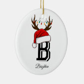 家族モノグラムの名サンタクロース セラミックオーナメント (右)
