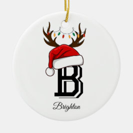 家族モノグラムの名サンタクロース セラミックオーナメント