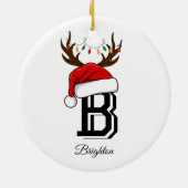 家族モノグラムの名サンタクロース セラミックオーナメント (裏面)