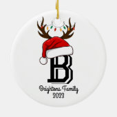 家族モノグラムの名サンタクロース セラミックオーナメント (裏面)