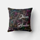 家族モノグラムの死の枕 クッション (裏面)