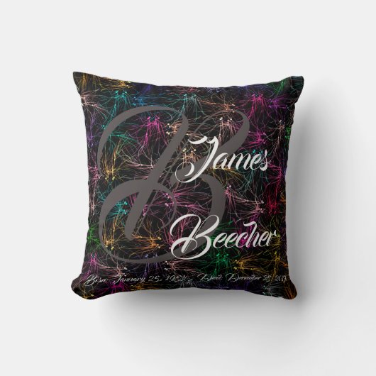 家族モノグラムの死の枕 クッション (正面)