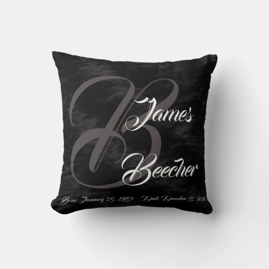 家族モノグラムの死の枕 クッション (正面)