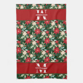 家族モノグラムクリスマスプレイド キッチンタオル (縦)