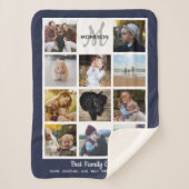 家族モノグラム写真コラージュ11インスタグラム写真 シェルパブランケット (正面)