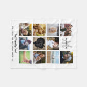 家族モノグラム写真コラージュ11インスタグラム写真 フリースブランケット (正面(横))