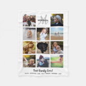 家族モノグラム写真コラージュ11インスタグラム写真 フリースブランケット (正面)