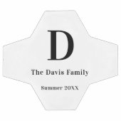 家族モノグラム名シンプル夏 サッカーボール (フラット)