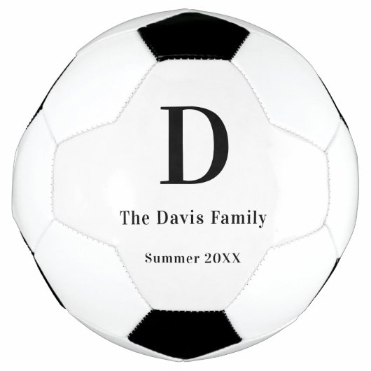 家族モノグラム名シンプル夏 サッカーボール (正面)