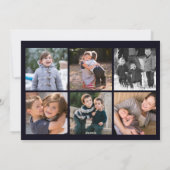 家族モノグラム名フォトコラージュ新年おめでとう シーズンカード (裏面)