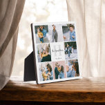 家族モノグラム名書跡 フォトプラーク<br><div class="desc">プラッモダンクは家族のモノグラムと名前を特徴とする。8カスタム枚の写真を追加。</div>