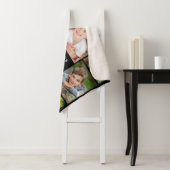 家族モノグラム名8フォトコラージブラック シェルパブランケット (インサイチュ)