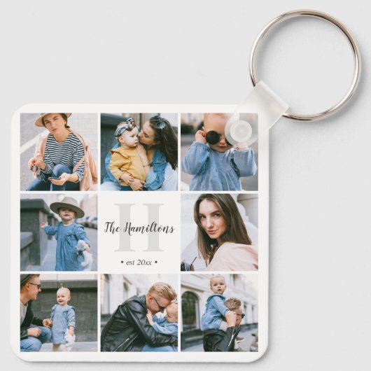 家族モノグラム書道16フォトキーチェーン キーホルダー (裏面)