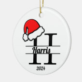 家族モノグラムH | 両面 セラミックオーナメント (左)