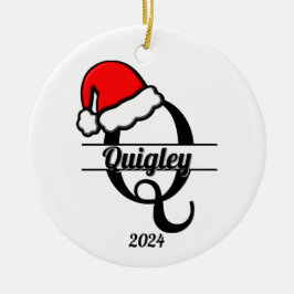 家族モノグラムQ | 両面 セラミックオーナメント