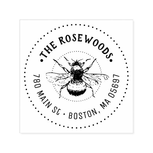 家族ユニークの名前と住所 セルフインキングスタンプ (デザイン)