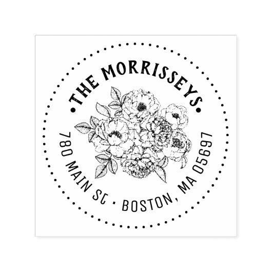 家族ユニークの名前と住所 セルフインキングスタンプ (デザイン)