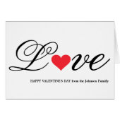 家族ユニーククールメッセージのバレンタインデーのカード (正面横)