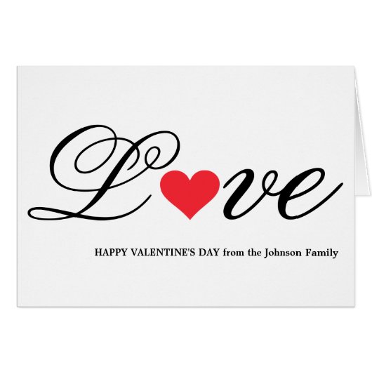 家族ユニーククールメッセージのバレンタインデーのカード (正面横)