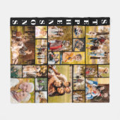 家族ユニーク名20フォトコラージュシンプル フリースブランケット (正面(横))