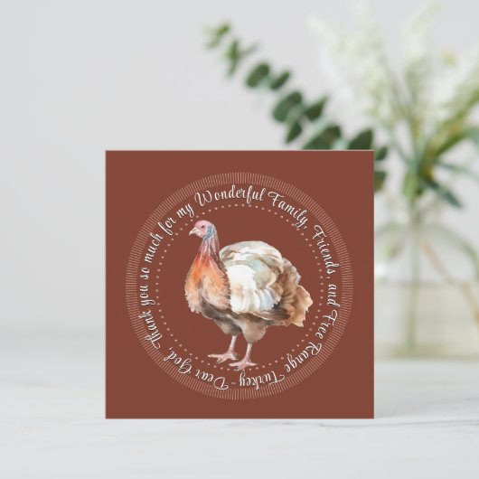 家族ユーモアのあると友人のための感謝祭祈りの言葉 招待状 (スタンド正面)