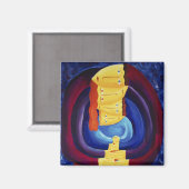 家族一緒に モダンな肖像画アート マグネット (正面/裏面)