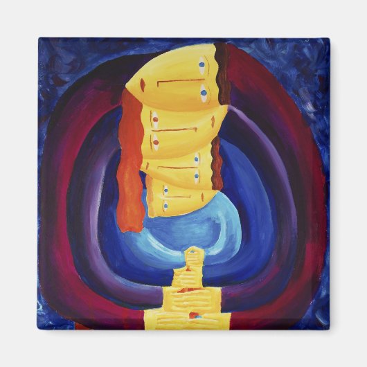 家族一緒に モダンな肖像画アート マグネット (正面)