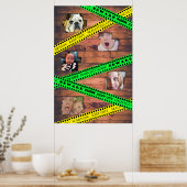 家族不気味写真ハロウィーン警告テープ ポスター (キッチン)