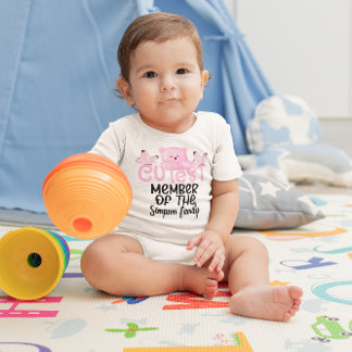 家族中で最もピンク色の可愛い人 ベビーボディスーツ