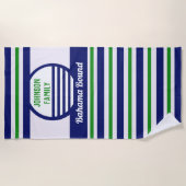 家族休暇のビーチタオル-緑青 ビーチタオル (正面)