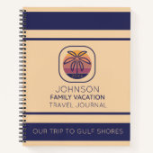 家族休暇パーソナライズされた旅行誌 ノートブック (正面)