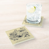 家族休暇 ガラスコースター (アングル)