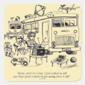 家族休暇 スクエアシール (正面)