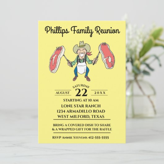家族会のカウボーイの大きいステーキ 招待状 (スタンド正面)