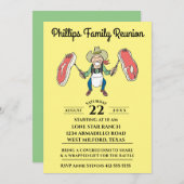 家族会のカウボーイの大きいステーキ 招待状 (正面/裏面)