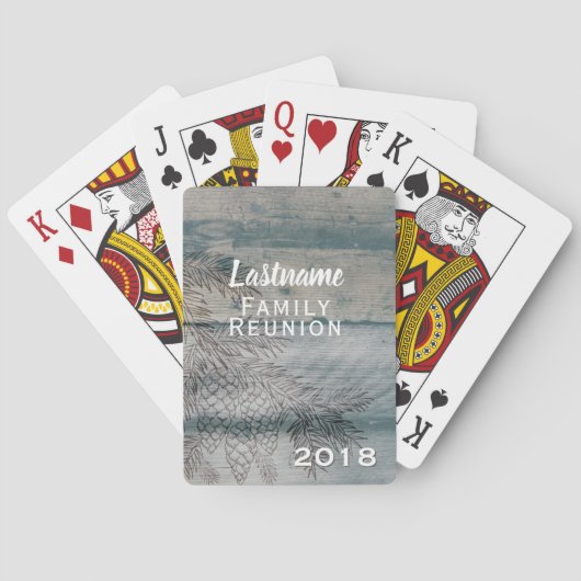 家族会のギフトの秋の冬の素朴なモノグラム トランプ (裏面)