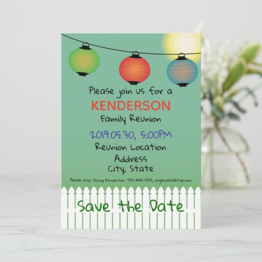 家族会のデザイン セーブザデート (スタンド正面)