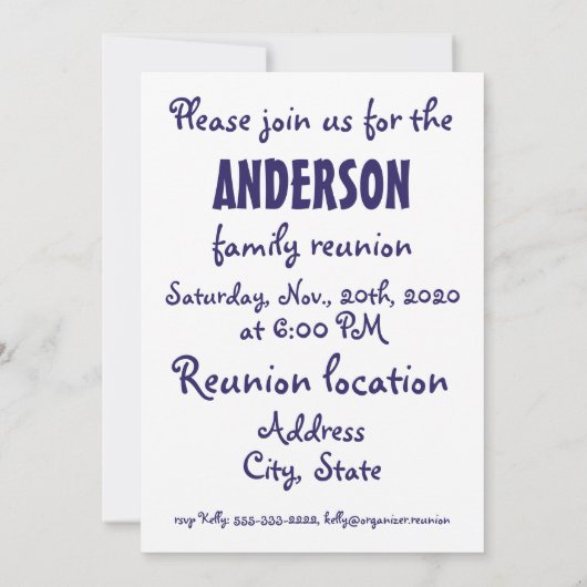 家族会のデザイン セーブザデート (裏面)