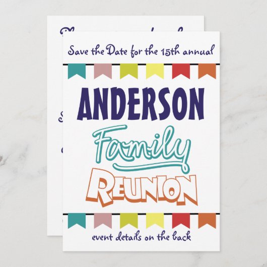 家族会のデザイン セーブザデート (正面/裏面)