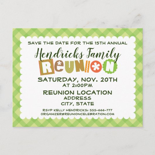 家族会のデザイン ポストカード (正面)