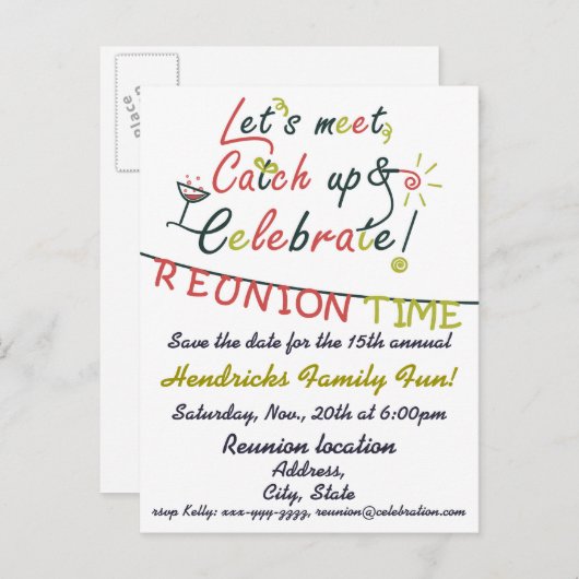 家族会のデザイン 案内ポストカード (正面/裏面)