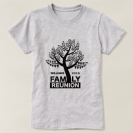 家族会のハートの木の黒のシルエット Tシャツ