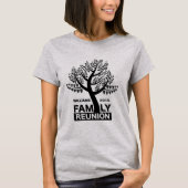 家族会のハートの木の黒のシルエット Tシャツ (正面)