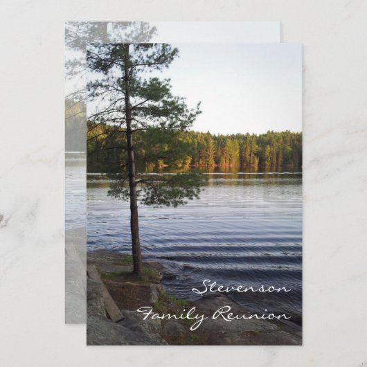 家族会のパーティの招待状の森林 招待状 (正面/裏面)