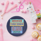 家族会のパーティーのおもしろいな木の印|は名前を加えます ペーパープレート (パーティー)