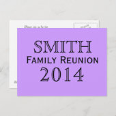 家族会のラベンダーの背景 インビテーションポストカード (正面/裏面)