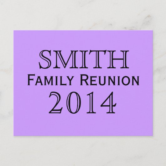 家族会のラベンダーの背景 インビテーションポストカード (正面)