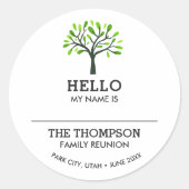 家族会の名札のこんにちは系譜のカスタム ラウンドシール (正面)