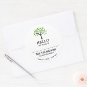 家族会の名札のこんにちは系譜のカスタム ラウンドシール (封筒)