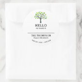 家族会の名札のこんにちは系譜のカスタム ラウンドシール (バッグ)